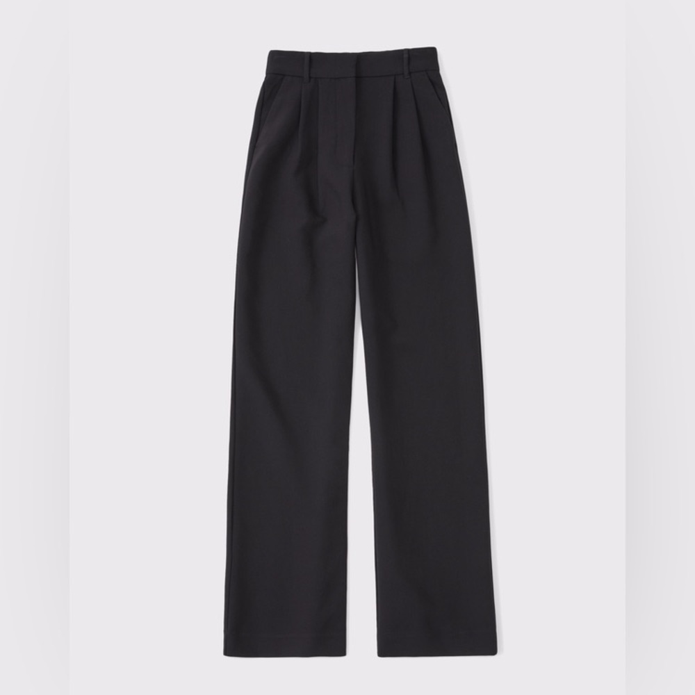 NWT Abercrombie & Fitch Sloane Tailored Wide Leg Pant Black Size 24